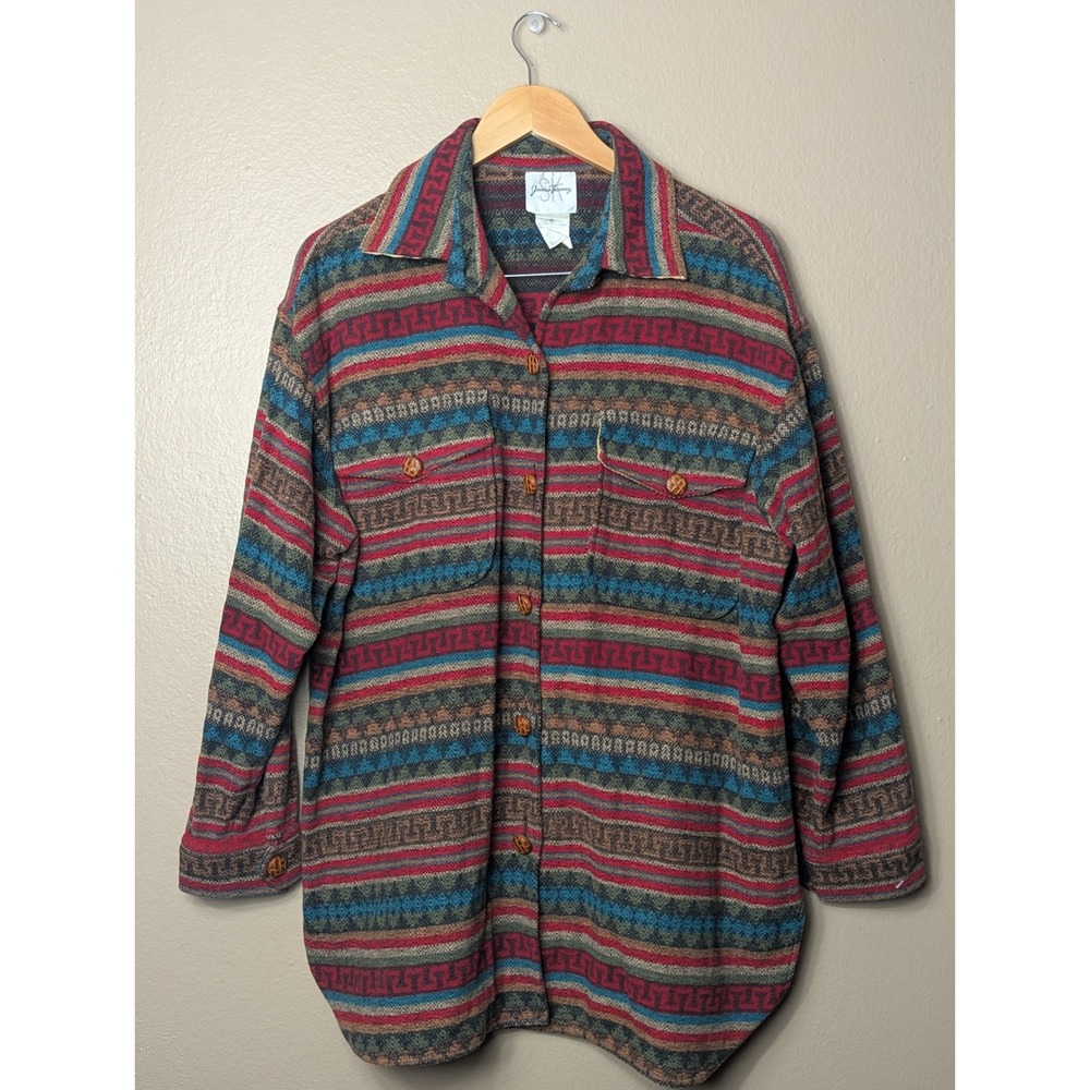 Jessica Tierney Button Down Shirt Women S Multi Color Aztec Southwestern Woven